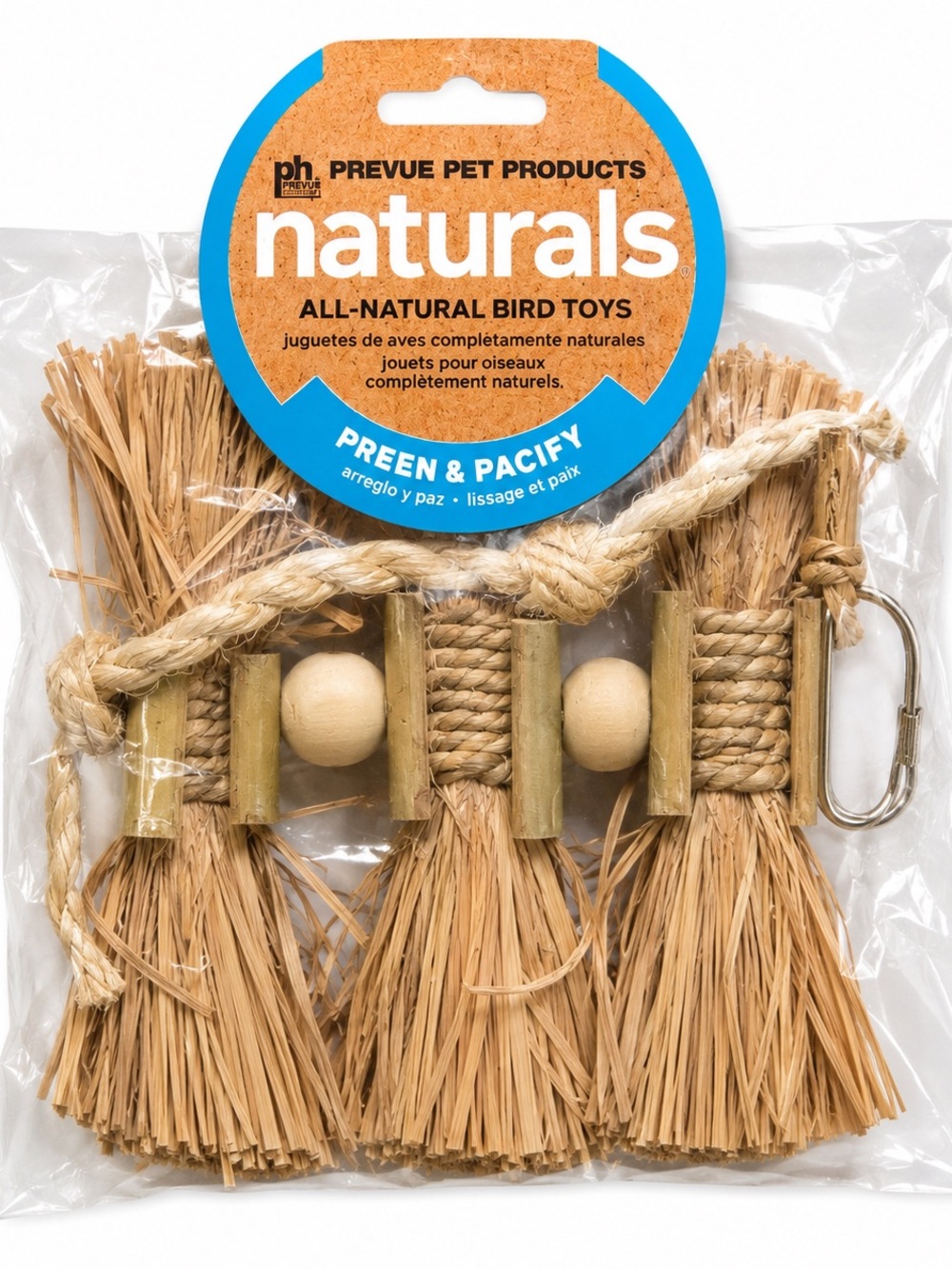 Prevue Pet Naturals Preen & Pacify All-Natural Bird Toy NWT